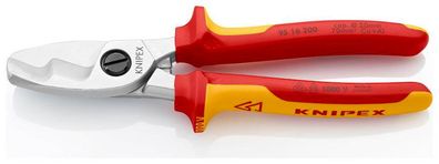 Kabelschere KNIPEX 95 16 200, 200 mm, bis 20 mm 70 mm2, Doppelschneide, VDE