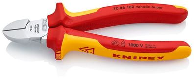 Zange KNIPEX 70 06 160, 160 mm, Seitenschneider, CrV, VDE 1000V