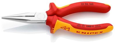 Zange KNIPEX 25 06 160, 160 mm, Halbrundzange, gerade, für Radio