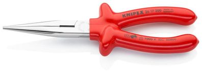 Zange KNIPEX 26 17 200, 200 mm, Halbrundzange, gerade, schmal, CrV, VDE