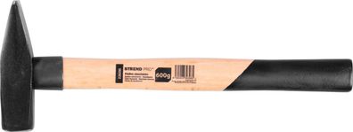 Hammer Strend Pro HM100 600 g, Schlosserhammer, Holzgriff, Stiellänge 330mm