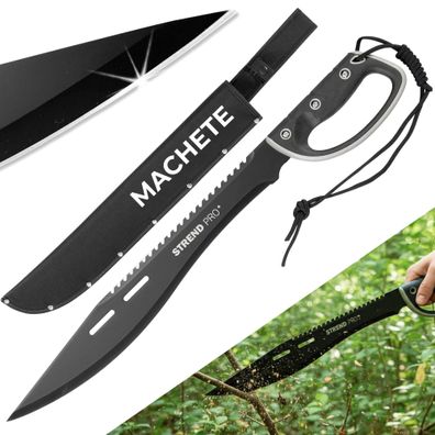 Machete Strend Pro Tactical, mit Etui, mit Säge, mit Handschutz, schwarz