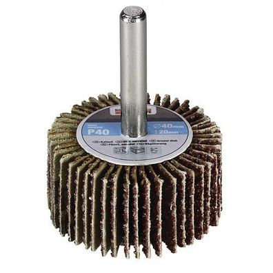Scheibe KONNER FW402, 40x20 mm, P060, Lamellenscheibe, auf Schaft, für