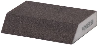 Schwamm KONNER G80, Schleifschwamm, 125x90x65x25 mm, abgeschrägt