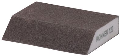 Schwamm KONNER G120, Schleifschwamm, 125x90x65x25 mm, abgeschrägt