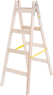 Leiter Strend Pro, 4-sprossig, Holzstufenleiter, 1,30 m, max. 150 kg