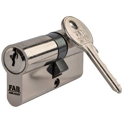 FAB Profilzylinder HOME 1.00 DNs 30 + 35, 3 Schl., glänzendes Nickel