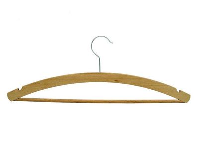 Kleiderbügel, Herren, Buchenholz, 420x8 mm, gewachst, mit Kerbe