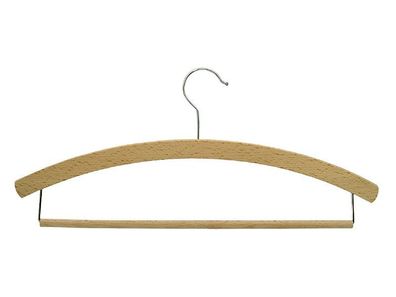 Kleiderbügel, Herren, Buchenholz, 420x8 mm, gewachst, vernickelter L-Haken