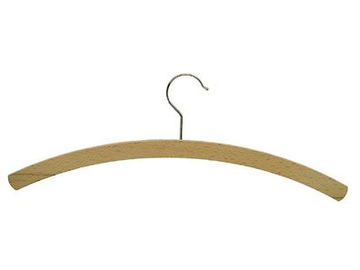 Kleiderbügel, Damen, Buchenholz, 420x8 mm, gewachst, vernickelter Haken