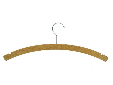 Kleiderbügel, Damen, Buchenholz, 420x8 mm, gewachst, mit Kerbe
