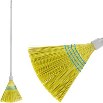 Besen MagicHome 3805Y, Sorgo, gelb, Metallstiel 148 cm