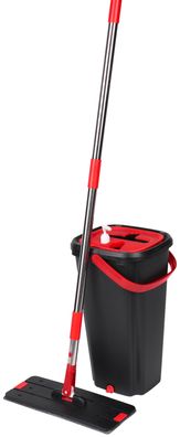 Reinigungsset Mop QuickShine MagicHome, flach, mit 8 Lit. Auswringeimer