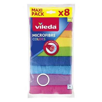 Tuch Vileda Microfibre Colors, Mikrofaser, Packung 8 Stk