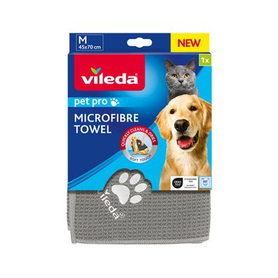 Handtuch Vileda Pet Pro, Mikrofaser, zum Trocknen von Haustieren, 45x70 cm