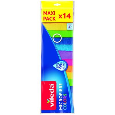 Tuch Vileda Microfibre Colors, Mikrofaser, für Böden 14 Stk