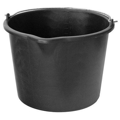 Eimer ReCycled® 20 Liter, Bau mit Ausguss, Kunststoff, schwarz