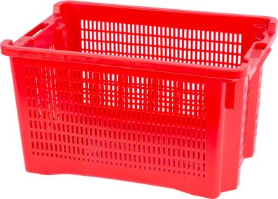 Kiste ICS M401000, 40 Liter, 56x35x31 cm, perforierte Wände, rot