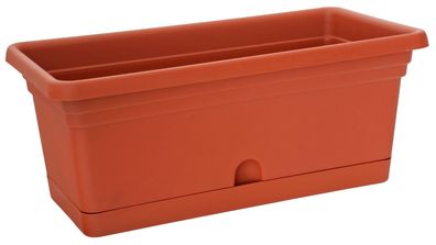 Blumentopf ICS Melissa 40x20x16 cm, 6 Liter, Blumenkasten, mit Untersetzer