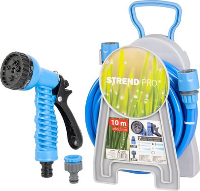 Schlauchtrommel Strend Pro HC421, mit Gartenschlauch L-10 m, Pistole