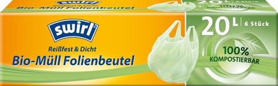 Säcke Swirl BIO, kompostierbar, für Abfall, mit Ohren, 20 Lit., Pack. 6