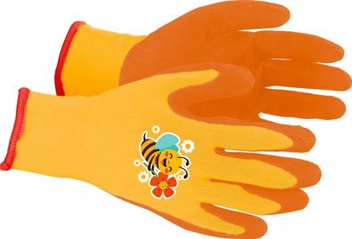 Handschuhe Strend Pro, Kinderhandschuhe, Mädchen, mit Biene, orange