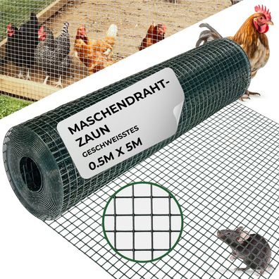 Geflecht GARDEN PVC 500 12, 7x12, 7 1, 2 mm, grün, RAL 6005, viereckig