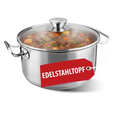 Kochtopf MagicHome Chloe, Topf, 24 cm, 5,5 Liter, mit Glasdeckel, Edelstahl