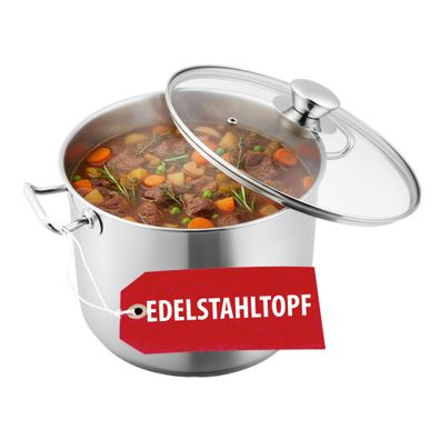 Topf MagicHome Chloe, 30 cm, 15 Lit., mit Glasdeckel, Edelstahl