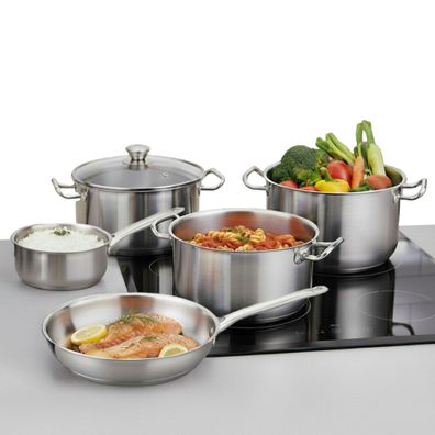 Geschirrset MagicHome Chloe, Pfanne 24 cm, 3x Kochtopf (3l, 4l und 6, 6
