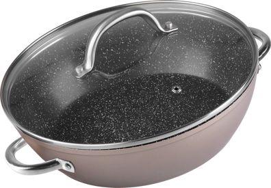 Topf MagicHome Coffee Brown Line, flach, 26 cm, 2800 ml, mit Deckel
