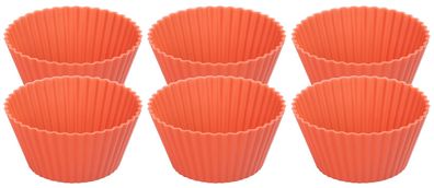 Form MagicHome, zum Backen, für Cupcake, Silikon, rot, 6er Set, 6, 5x6