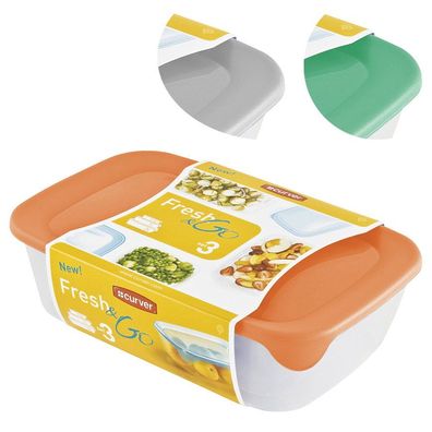 Dose Curver® Set Rectangular, Set 3 Stk., 500 1000 2000 ml, Farbmix Minze