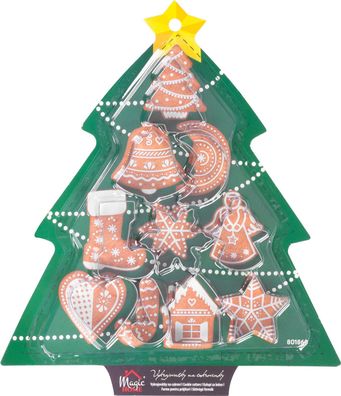 Ausstecher MagicHome, zum Backen, Weihnachten, Baum, Förmchen, Set 10 Stk