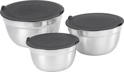Schüssel MagicHome, Edelstahl, mit Deckel, 14-16-18 cm, Set 3 Stk
