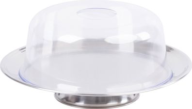 Box MagicHome, Tortenplatte, Edelstahl, transparenter Deckel, 31 cm