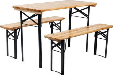 Bierzeltgarnitur Dortmund Mini3, Tisch 117x56x76, 5 cm, 2x Bank