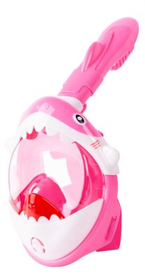 Schnorchelmaske Shark, Vollgesichtsmaske, für Kinder 4 + , XS, rosa
