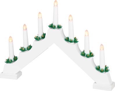 Kerzenhalter MagicHome Weihnachten, 7x LED warmweiß, weiß, 2xAA