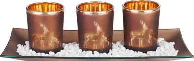Kerzenhalter MagicHome Weihnachten, auf Tablett, für Teelichter