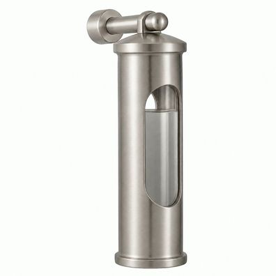 Sturmglas Barometer, Edelstahl gebürstet, mit Wandhalterung, Höhe 145 mm