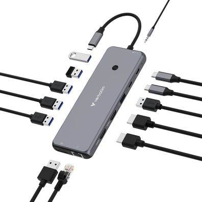 Verbatim CMH-13 USB Typ-C 10000 Mbit/s Silber