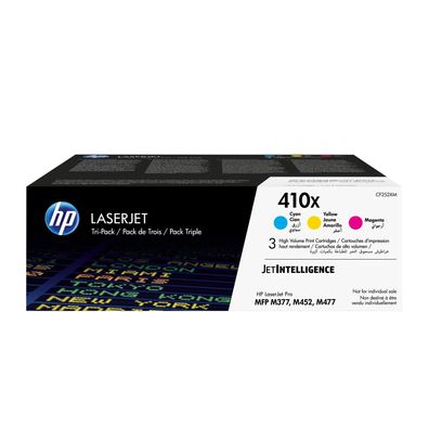 HP 410X 3er-Pack Cyan/Magenta/Gelb Original LaserJet Tonerkartuschen mit hoher Reichw