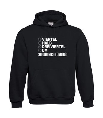 DDR FDJ Retro Lustig Viertel Halb Dreiviertel Um I Lustig bis 5XL I Herren Hoodie