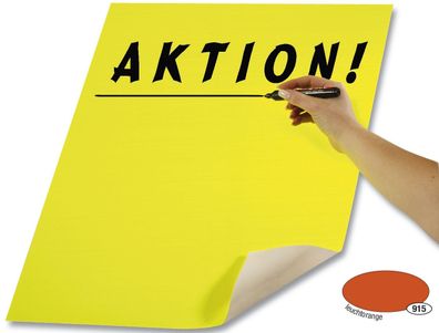 10x Folia 65915 Plakatkarton - 48 x 68 cm, leuchtorange