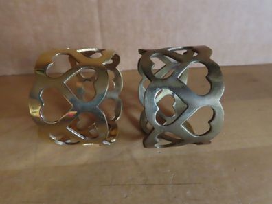 Serviettenhalter Serviettenring goldfarben mit Herzen Metall 2St