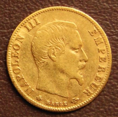 Frankreich. 5 Francs 1860 A. Gold 900