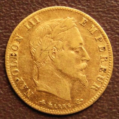 Frankreich. 5 Francs 1867 A. Gold 900