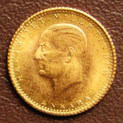 TÜRKEI. 25 Kurush 1923/39. Gold 917