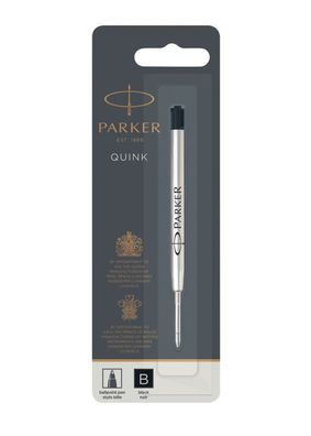 12x Parker S0168900 Kugelschreibermine QUINK - dokumentenecht, B, schwarz